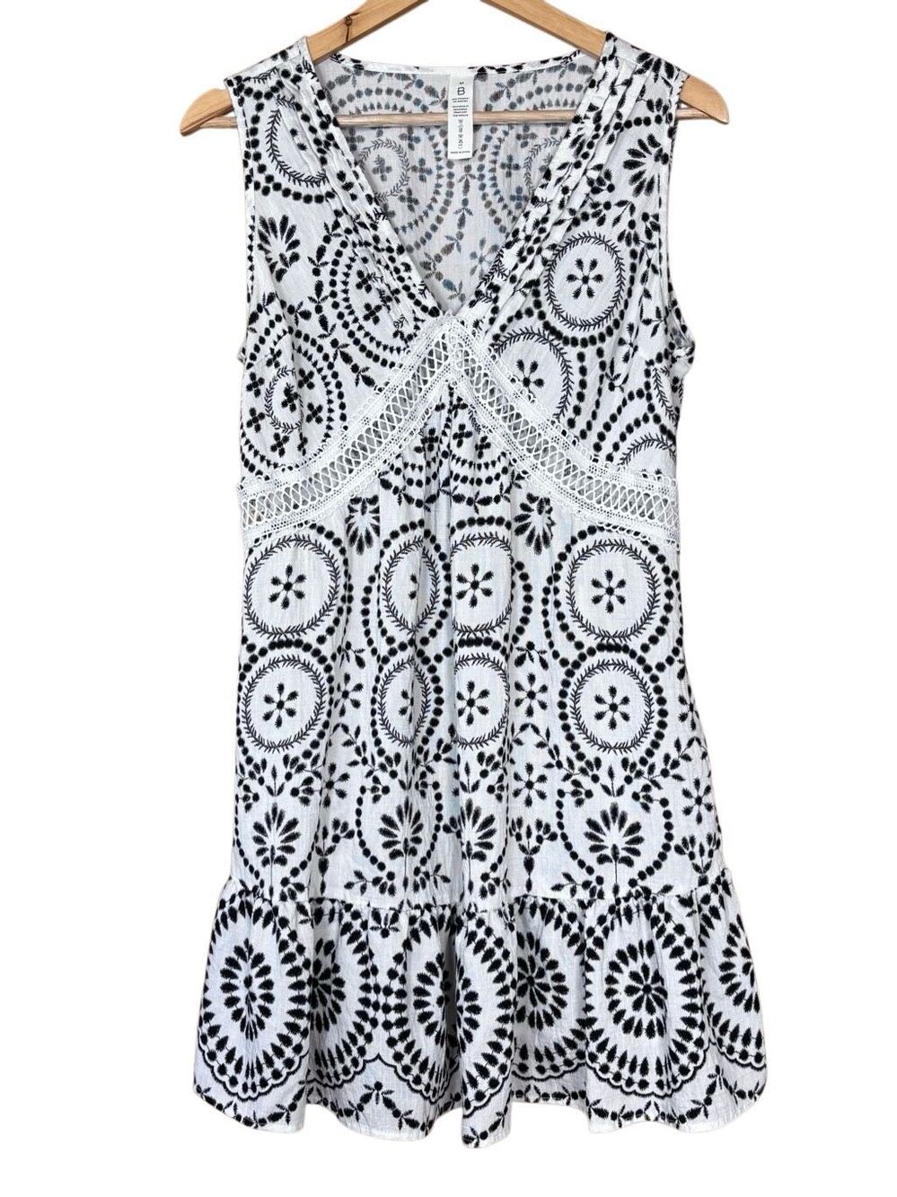 Bally Printed V-neck Sleeveless Mini Dress black one medium